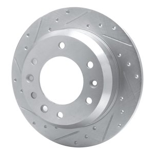Hyundai Entourage Brake Rotor (1) - Rear Left - R1 Concepts - Drilled & Slotted - Silver - `06-`14